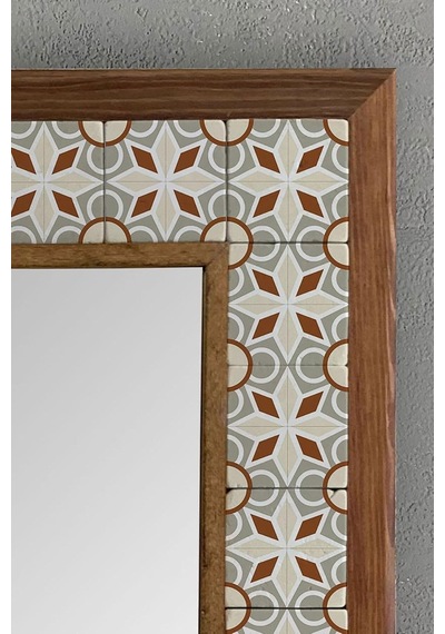 Oscar Stone Decor Masif Çerçeveli Mozaik Taş Ayna 43 Cm X 43 Cm Ayn4040-050 Diğer
