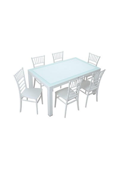 Mandella Wood 90x150 Silver Tifany Sandalye Camlı Masa Takımı Beyaz Diğer Mandella Wood 90x150 Silver Tifany Sandalye Camlı Masa Takımı Beyaz Diğer