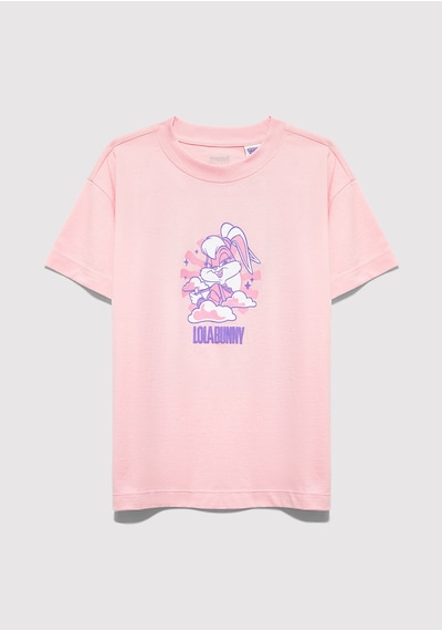 Mavi - Lola Bunny Baskılı Pembe Tişört 7610415-71007 Pembe
