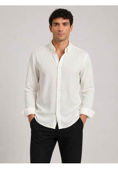 Classics Men Plus Barkod Uzun Kol Slim Fit Erkek Esnek Gömlek - 7681 Beyaz Classics Men Plus Barkod Uzun Kol Slim Fit Erkek Esnek Gömlek - 7681 Beyaz