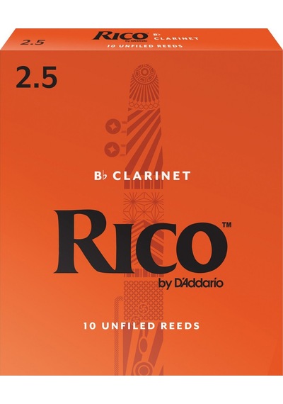 D'addario Rca1025 Rico Bb Klarnet Kamışı No: 2.5 Orta Seviye/eğitim - 10'lu Paket Esnek Ve Dayanıklı Başlangıç Kamışı, Geleneksel Kesim