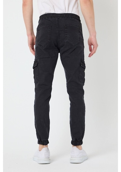 Haki Slim Fit None Denim Yandan Cepli Bel Bağcıklı, Paçaları Lastikli Erkek Kargo Pantolon Gri Haki Slim Fit None Denim Yandan Cepli Bel Bağcıklı, Paçaları Lastikli Erkek Kargo Pantolon Gri