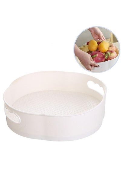 Lunaev 360 Derece Dönebilen Mekanizmalı Yuvarlak Tepsi Formlu Sunum Ve Servis Organizer Tablası 19 x 7 CM