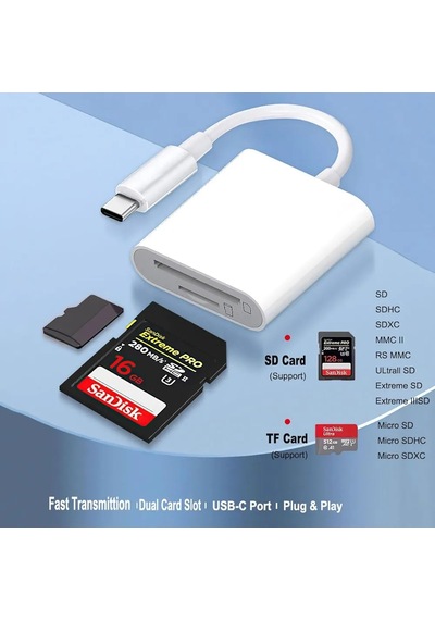 Schitech 2in1 Type-c To Sd / Tf Kart Okuyucu Dönüştürücü Adaptör S-102