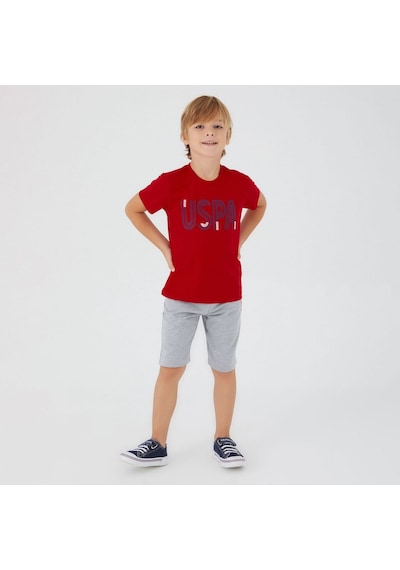 U.S. Polo Assn Erkek Çocuk Bermuda Takımı US1334 Kırmızı
