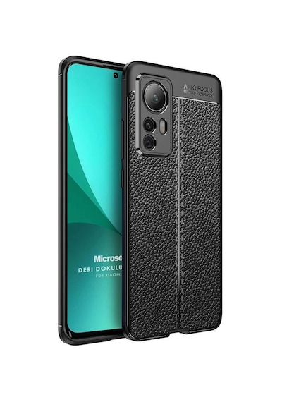 Microsonic Xiaomi Mi 12 Kılıf Deri Dokulu Silikon