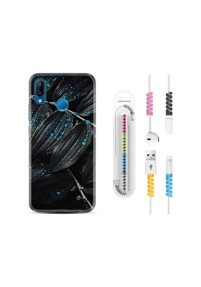 Huawei P20 Lite Kılıf Kablo Koruyuculu Foid Green 1643