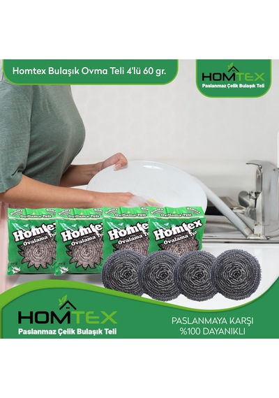 Homtex 60 Gr Endüstriyel Bulaşık Ovma Teli 10 Lu Paket