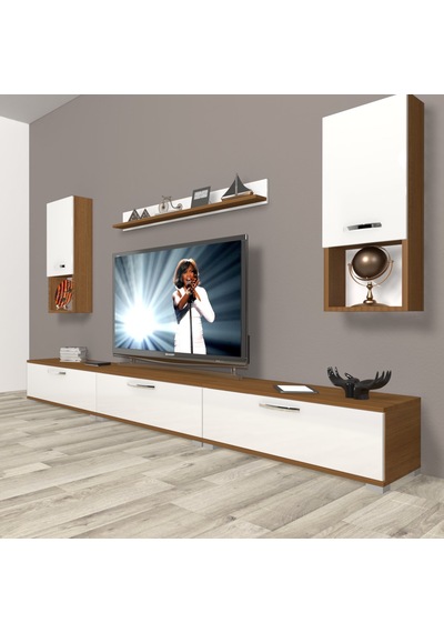 Decoraktiv Eko 270da Slm Tv Ünitesi Tv Sehpası Ceviz - Beyaz
