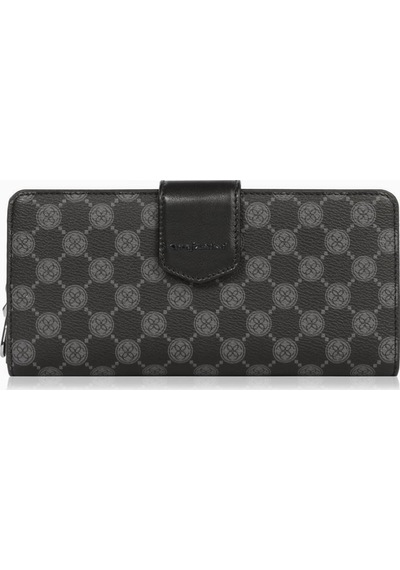 Cengiz Pakel Monogram Kadın Büyük Boy Mıknatıslı Cüzdan/portföy 65104p - Siyah 65104p-siyah-siyah Çok Renkli