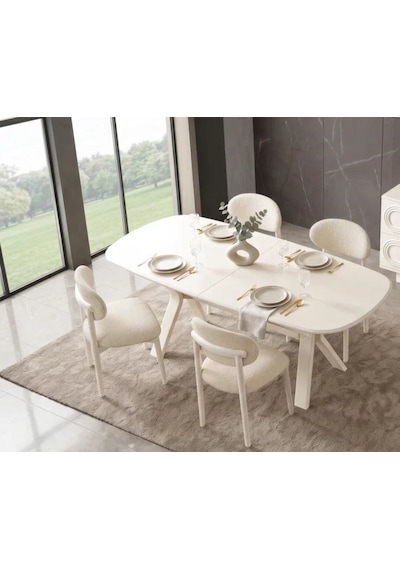 Viona Mdf Açılır Yemek Masası+6 Sandalye Aytaşı