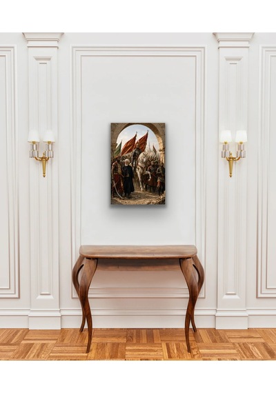 Fatih Sultan Mehmet İstanbul'un Fethi Kanvas Tablo 20x30 Cm Çok Renkli