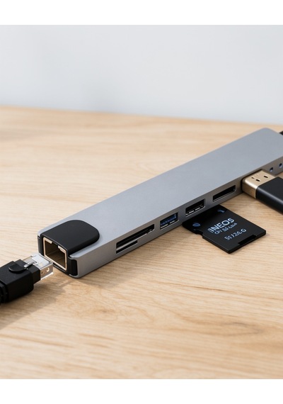 Type C Hub Usb Hdmı Ethernet Kart Okuyucu Çok Fonksiyonlu 0