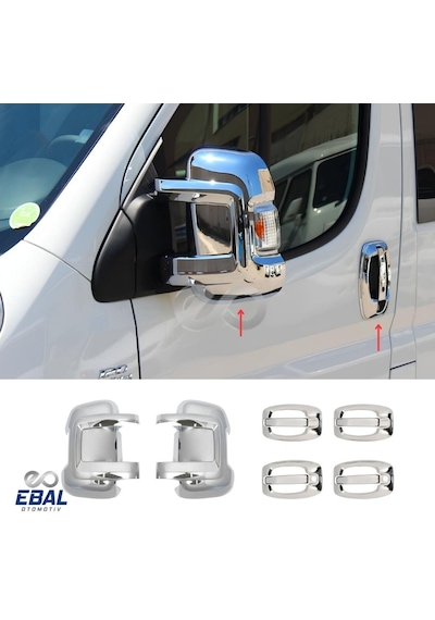 Peugeot Boxer Krom Kapı Kolu 4 Kapı +ayna Kapağı Abs 2 Parça 2006 Ve Üzeri