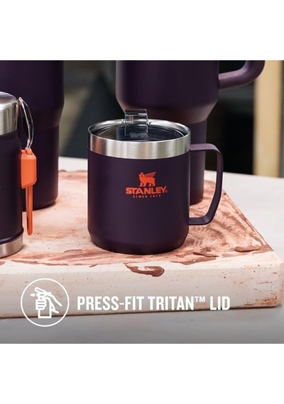 Legendary Camp Mug Paslanmaz Çelik Termos Bardak, Mürdüm Plum , 0.35 Litre Açık Beyaz