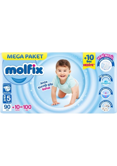 Molfix Bebek Bezi Beden:5 11-18kg Junior Mega Ekonomik 200 Adet