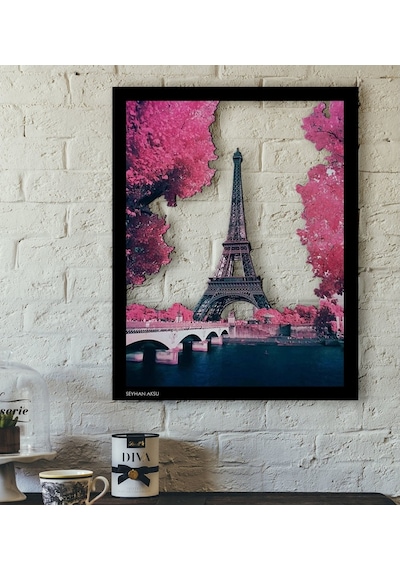 Kişiye Özel Eiffel Tower Temalı 3D Ahşap Tablo-2