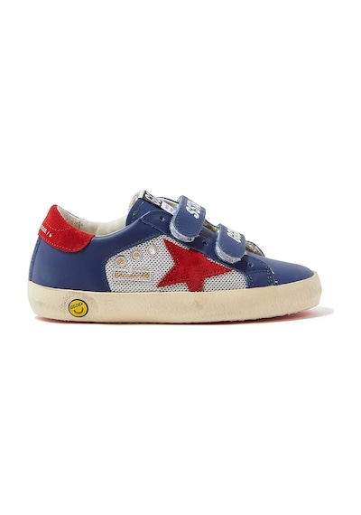 Golden Goose Retro Tarzı Çocuk Deri Spor Ayakkabıları Mavi