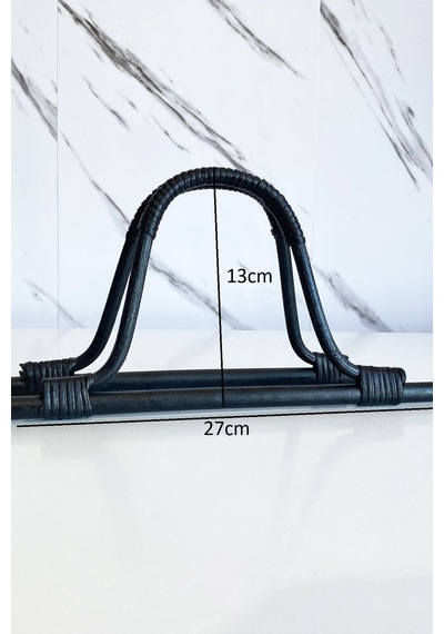 Vollen Yarn Doğal Bambu Ahşap Çanta Sapı 27cm Siyah