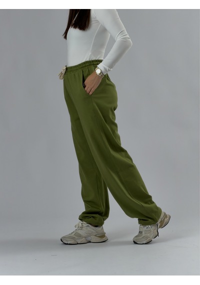 Cocopelli Paça Ayarlamalı Regular Haki Kadın Jogger Pantolon Coc3486
