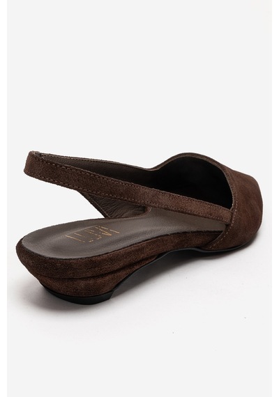 Luvishoes Berlına Kahverengi Süet Hakiki Deri Kadın Alçak Topuklu Ayakkabı