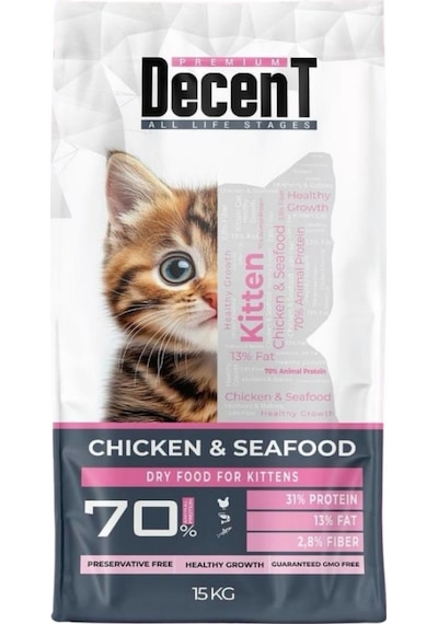 Decent Kitten Tavuklu Ve Balıklı Yavru Kedi Maması 15 Kg