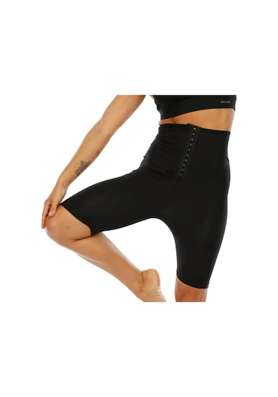 Fit Women Şort Agraflı Sauna Şort Termal  4411 siyah