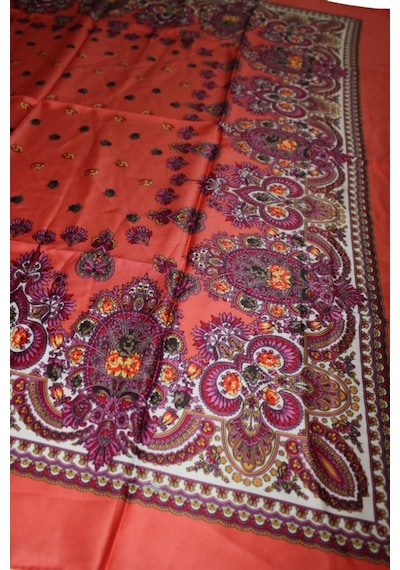 Tikitonki Nar Çiçeği Renkli Kare Kesim Eşarp - 90x90 Canlı Ve Şık Aksesuar Nar Çiçeği Nar Çiçeği