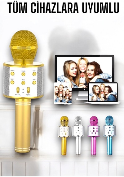 Mey İthalat Taşınabilir Bluetooth Karaoke Mikrofon: Hafıza Kart Girişli, Etkileyici Performans
