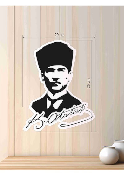 Mustafa Kemal Atatürk Silüet Duvar Dekoratif Mdf Lazer Kesim Çok Renkli