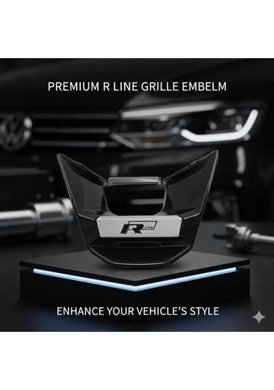 Siyah R-line Direksiyon Logosu Premium Kalite Siyah Renk -