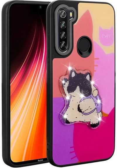 Xiaomi Redmi Note 8 İle Uyumlu Kılıf Parlayan Kabartmalı İkonik Figürlü Silikon Kapak