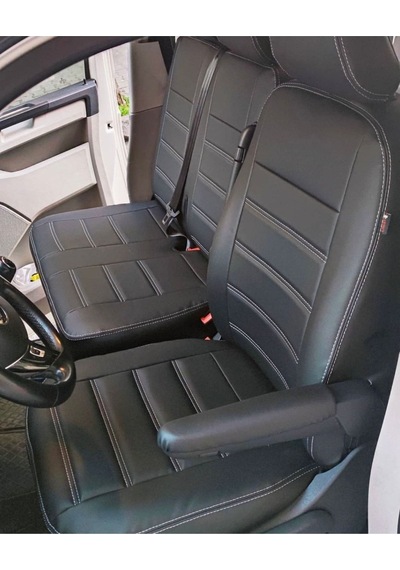 Volkswogen Transporter 5+1 T6 T7 Uyumlu Komple Siyah Deri Gri Ip