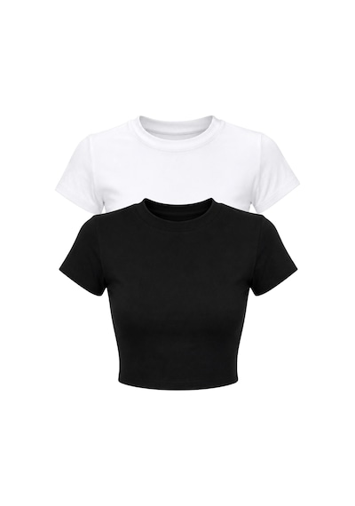 Shade Kadın Kısa Kollu Bisiklet Yaka Crop T-shirt 60286904 - Siyah-beyaz Siyah - Beyaz Shade Kadın Kısa Kollu Bisiklet Yaka Crop T-shirt 60286904 - Siyah-beyaz Siyah - Beyaz