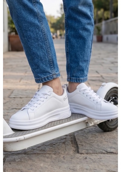 In Step Mcqueen Unısex Beyaz Günlük Spor Ayakkabı - Yüksek Tabanlı Comfort Sneaker