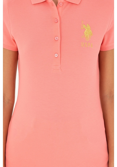 U.S. Polo Assn. Kadın Pembe Basic Polo Yaka Tişört 50280071-VR105