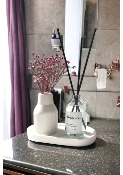 Dekoratif Iskandinav Tarz Kuru Çiçek Pampas Vazosu Fresh Soft Oda Kokusu Standlı Set