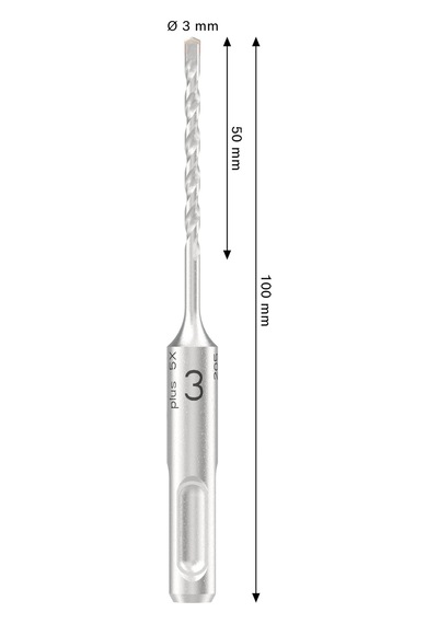 Bosch 1 X Pro Sds Plus-5x Darbeli Matkap Çelik Beton, Beton İçin, Ø 3,00 Mm, Profesyonel Aksesuar, Darbeli Matkap İçin