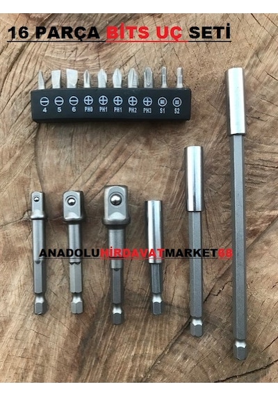 Horusdy Bits Uç Seti Bits Uzatma Lokma Adaptör Yıldız Uç 16Pcs