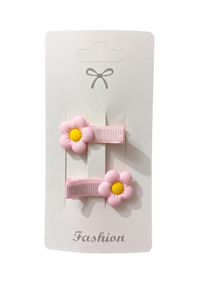 Tr Accesssorıes Çiçek Figürlü Kız Çocuk Saç Tokası, 2'li Set Pembe Diğer