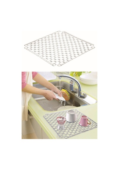 32 Cm X 32 Cm Şeffaf Mat Lavabo Ve Buzluk Matı Lavabo Halısı Silikon Gri Diğer