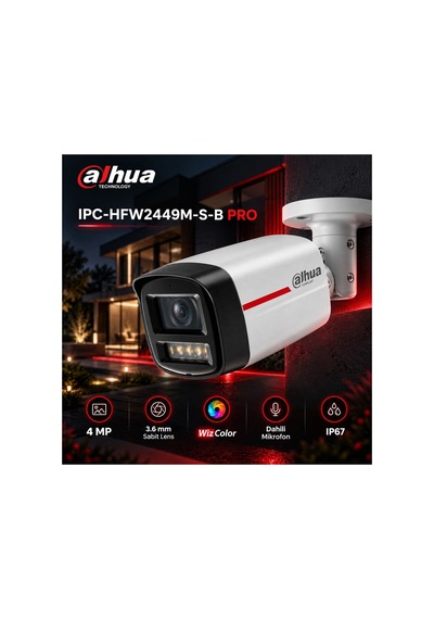 4mp 3.6mm Wizcolor Dahili Mikrofonlu Poe Ip Bullet Kamera