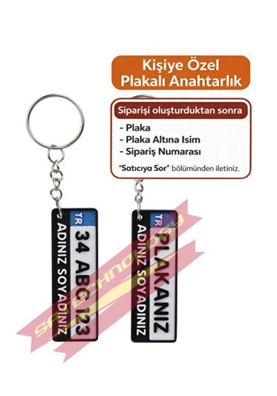 Kişiye Özel Plaka Anahtarlık Mavi