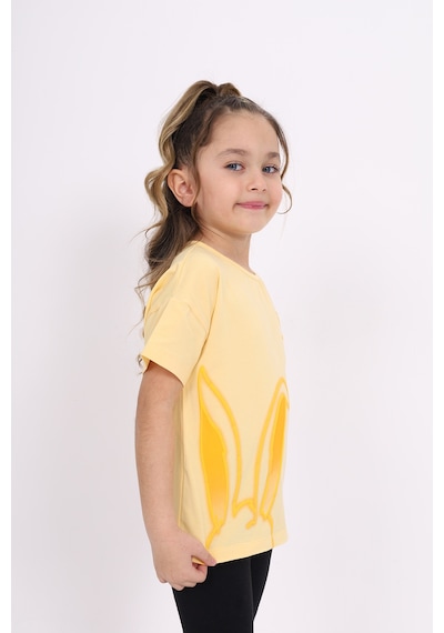 Toontoy Kids Toontoy Kız Çocuk Bunny Baskılı Tişört Sarı