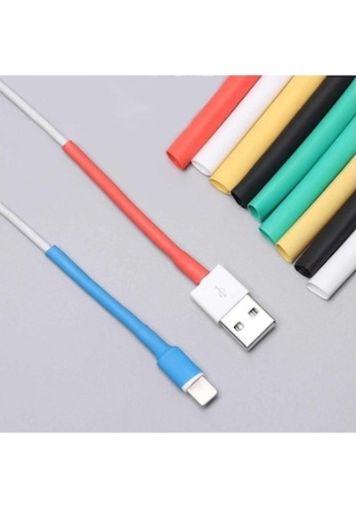 Apple Uyumlu iPhone Şarj Kablosu Koruyucu Makaron 12 Adet 6