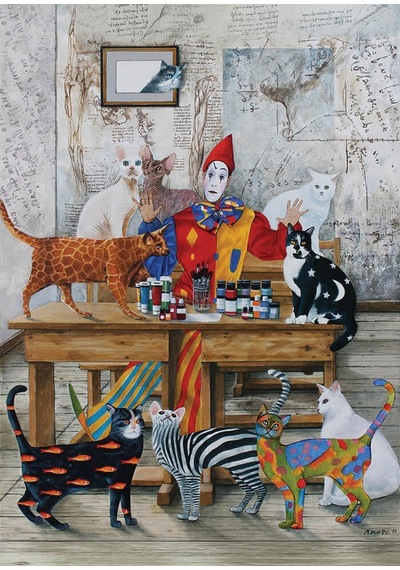 Art Puzzle 260 Parça Puzzle Renkli Kediler