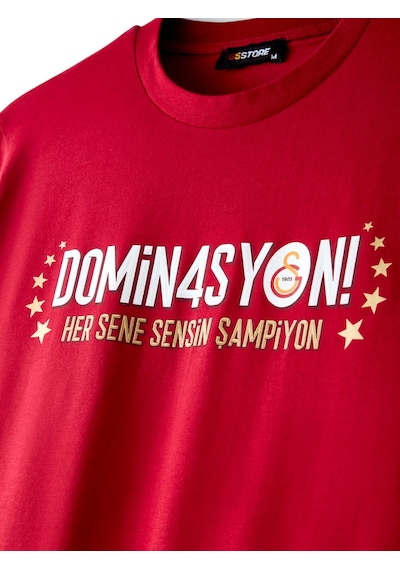 Galatasaray Lisanslı 2026 Şampiyonluk Dominasyon Kırmızı Tişört