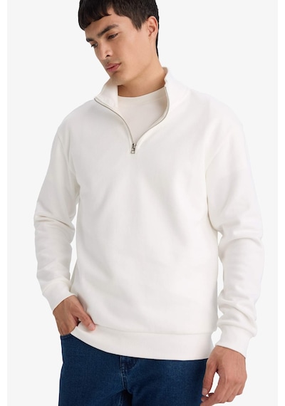 Defacto Dik Yaka Yarım Fermuarlı Sweatshirt F9323ax26spwt32 Beyaz-wt32