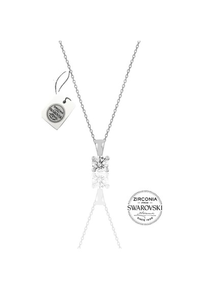 Gümüş Swarovski Tek Taş Kolye (536541531)