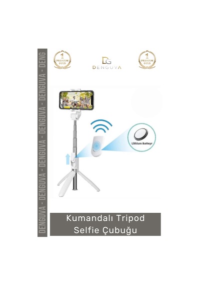 Tripodçubuk Katlanabilir Stabil Çekim Dönebilen Bluetooth Taşınabilir Kumandalı Tripod Selfie Çubuğ